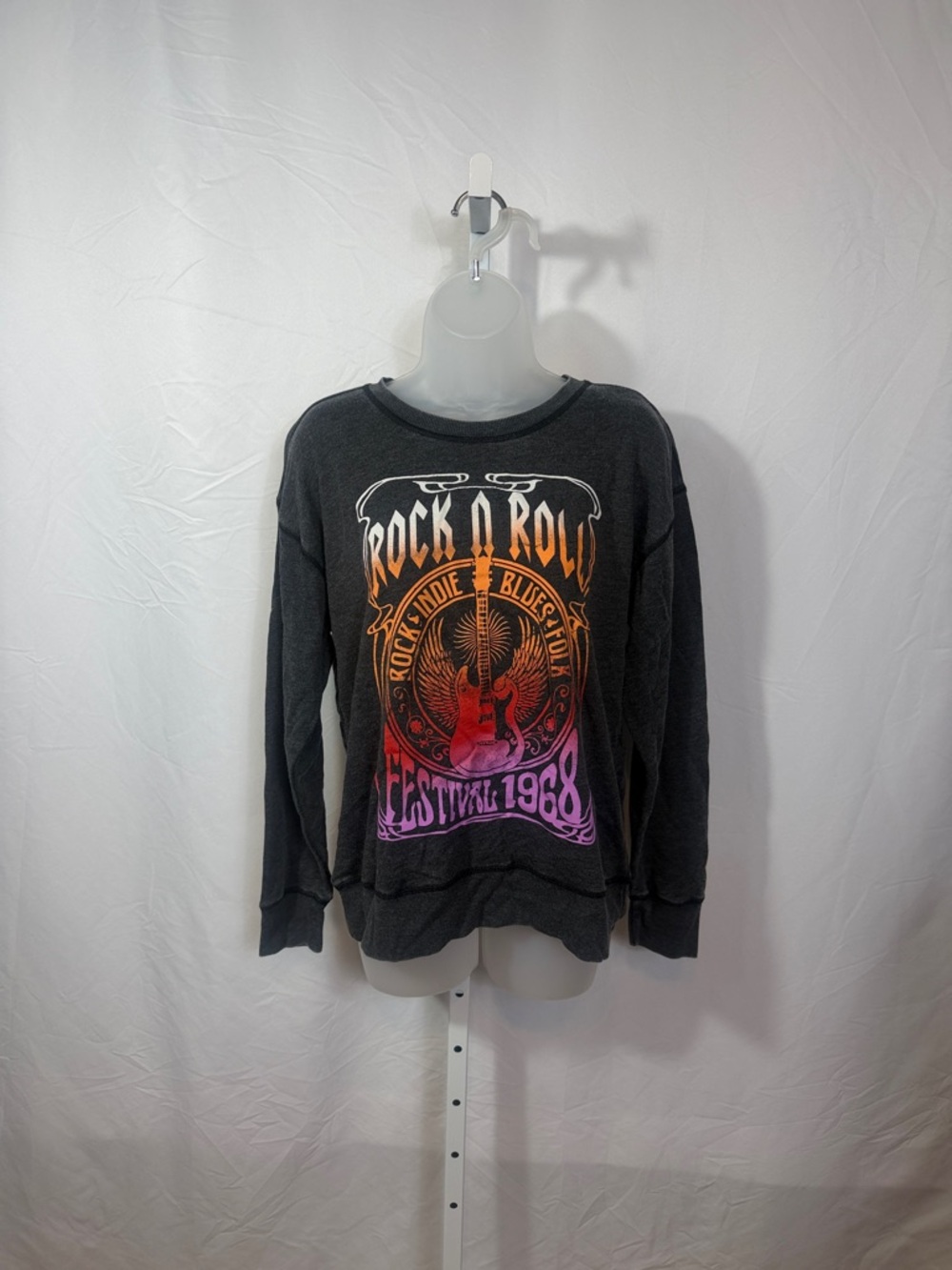 Charcoal Gray Crewneck Sweatshirt rock n roll